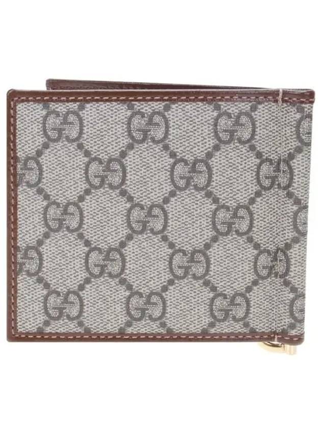 GG Supreme Interlocking Money Clip Half Wallet Brown - GUCCI - BALAAN 4