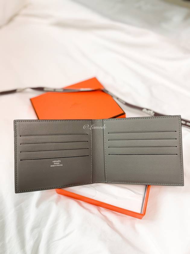 Citizen Twill Compact Card Wallet Gris Meyer - HERMES - BALAAN 7