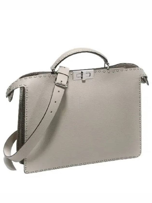 Peekaboo ISeeU Medium Selleria Leather Bag Beige - FENDI - BALAAN 2