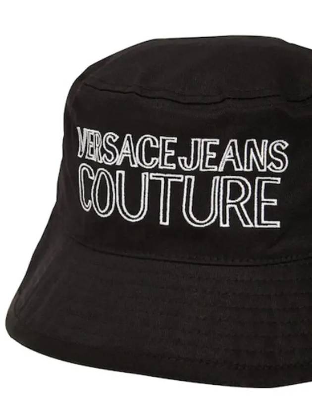 Jean Couture Logo Embro Cotton Bucket Hat Bucket Hat Women Black - VERSACE - BALAAN 3