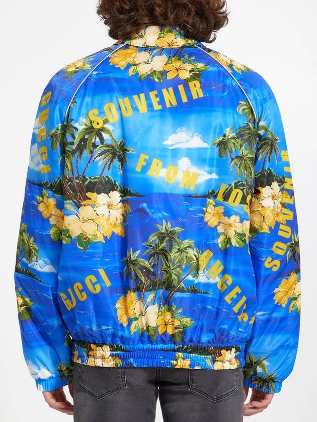 Print Nylon Jacket Blue - GUCCI - BALAAN 5