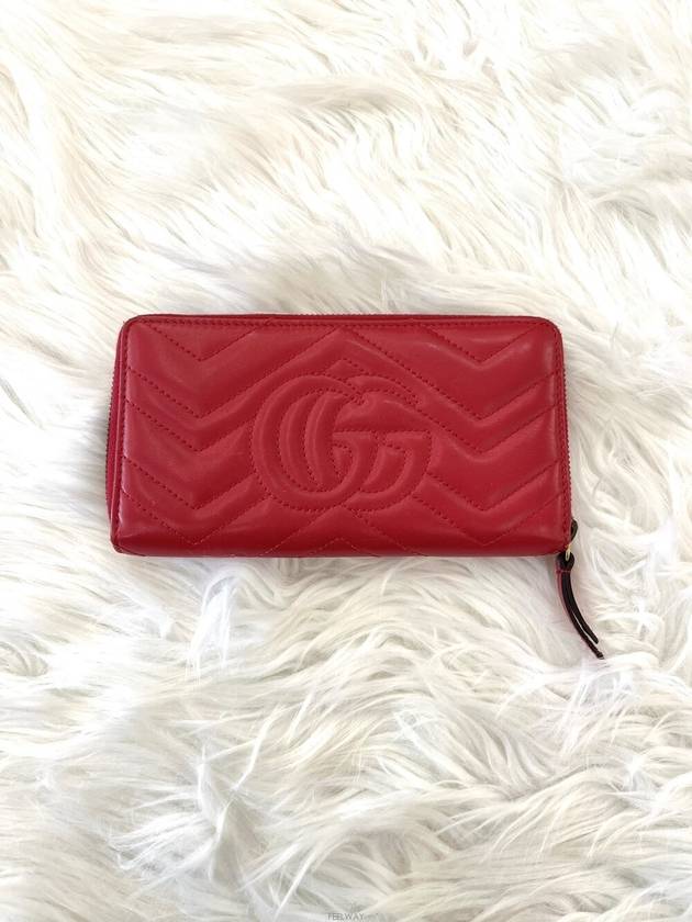 Daol Sangin Store Marmont Matelasse Long Wallet Red 443123 Condition A - GUCCI - BALAAN 3