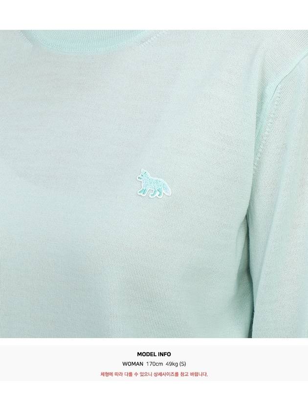 Women's Baby Fox Patch Regular Knit Top Mint - MAISON KITSUNE - BALAAN 7