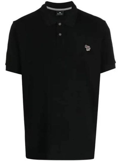 Regular Fit Zebra Logo Short Sleeve Polo Shirt Black - PAUL SMITH - BALAAN 2