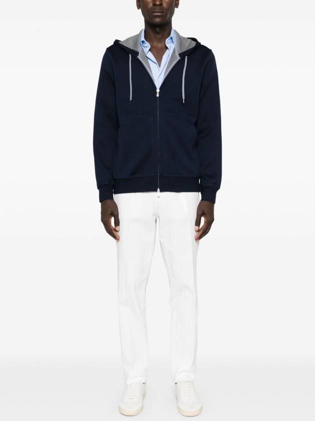 Drawstring hood zip up navy - BRUNELLO CUCINELLI - BALAAN 3