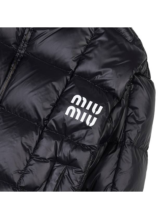 Crop Fit Recycled Nylon Padding Black - MIU MIU - BALAAN 7