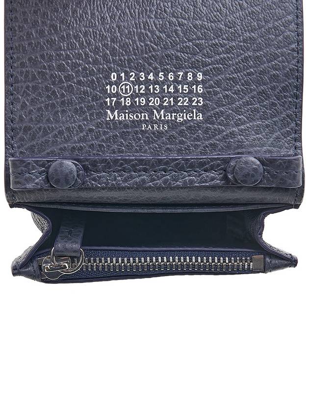 Embroidery Logo Chain Card Wallet Navy - MAISON MARGIELA - BALAAN 11