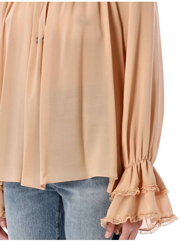 Chloé Gathered V-Neck Top - CHLOE - BALAAN 3