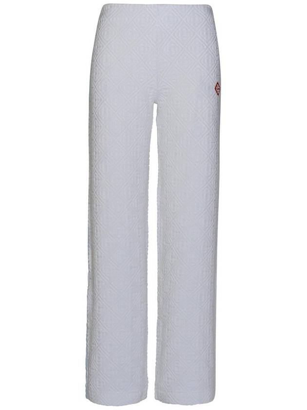 Casablanca 'Towelling' White Cotton Blend Pants - CASABLANCA - BALAAN 1