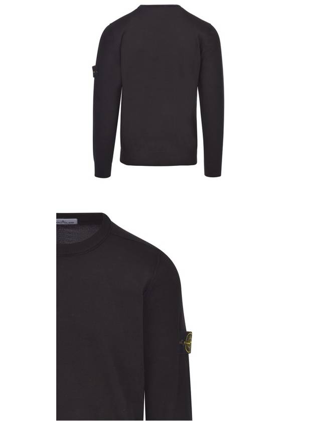 Crewneck Soft Cotton Knit Top Black - STONE ISLAND - BALAAN 6