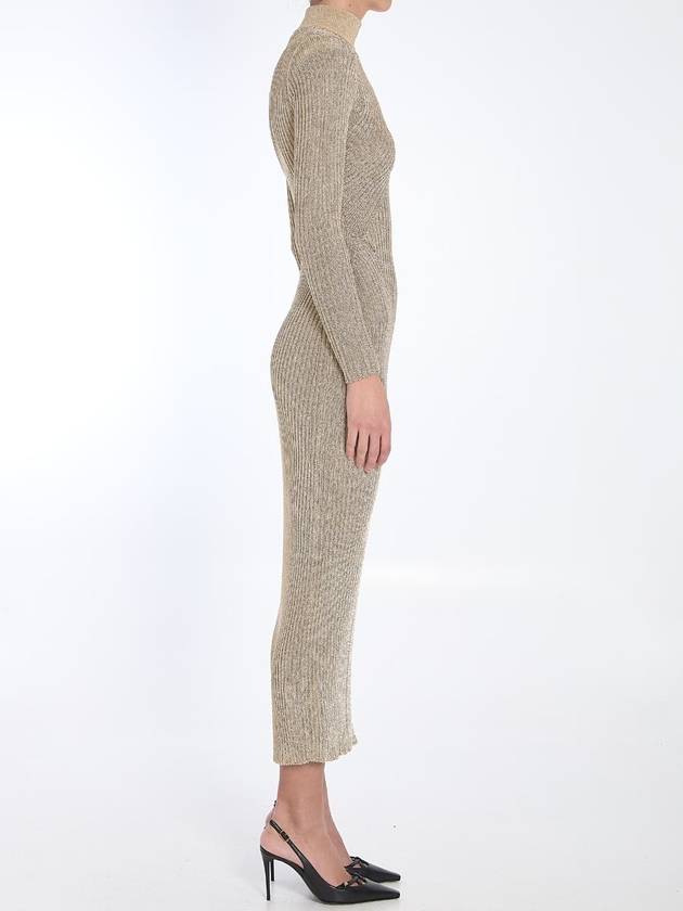 Gold Knit Maxi Dress - SELF PORTRAIT - BALAAN 3