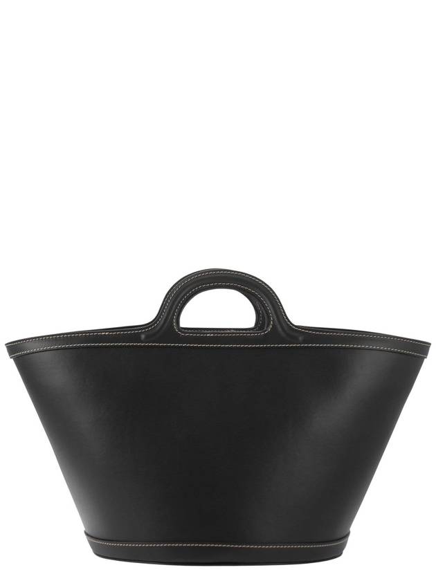 Tropicalia Small Leather Tote Bag Black - MARNI - BALAAN 3