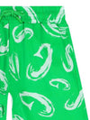 Kids Logo Pattern Short Pants Green S4MSJBBE245 080 - MSGM - BALAAN 4