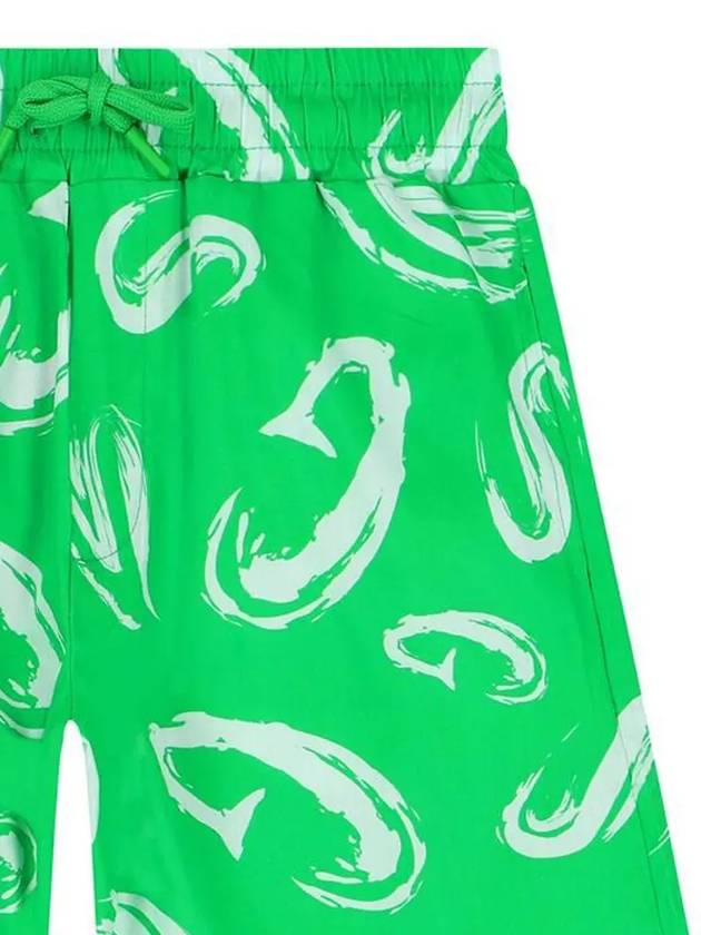 Kids Logo Pattern Short Pants Green S4MSJBBE245 080 - MSGM - BALAAN 4