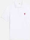 Heart Logo PK Polo Shirt TShirt Black White BFHPL001 - AMI - BALAAN 6