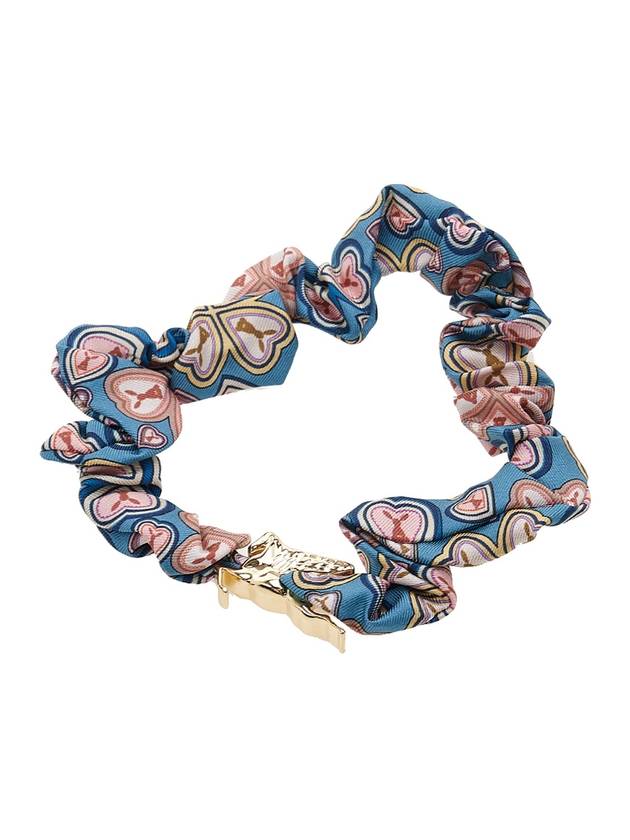 Pegasus Heart Print Silk Scrunchie Blue - ETRO - BALAAN 1