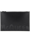 Logo Print Clutch Bag Black - ALEXANDER MCQUEEN - BALAAN 1