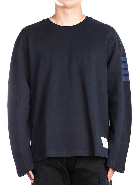 24SS long sleeve t-shirt MJS245B07323 415 BLUE - THOM BROWNE - BALAAN 2