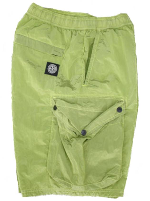 Logo Patch Nylon Swim Shorts Pistachio - STONE ISLAND - BALAAN 4