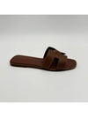 Oran Calfskin Slippers Gold Piqures Ecrues - HERMES - BALAAN 6