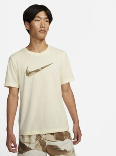 01 DR7562 113 Dry Fit Swoosh Camo T Shirt Coconut Milk - NIKE - BALAAN 1