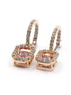 Una Octagon Drop Earrings Rose Gold Pink - SWAROVSKI - BALAAN 3