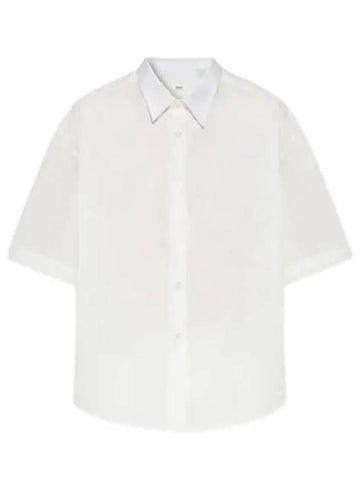 Chesk Pocket Short Sleeve Shirt White - AMI - BALAAN 1