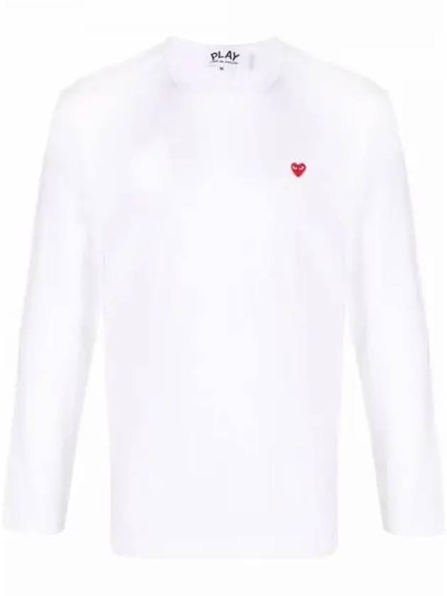 Men's Mini Red Wappen Long Sleeve T-Shirt P1 T308 2 White - COMME DES GARCONS - BALAAN 2