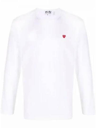 Men's Mini Red Wappen Long Sleeve T-Shirt P1 T308 2 White - COMME DES GARCONS - BALAAN 2