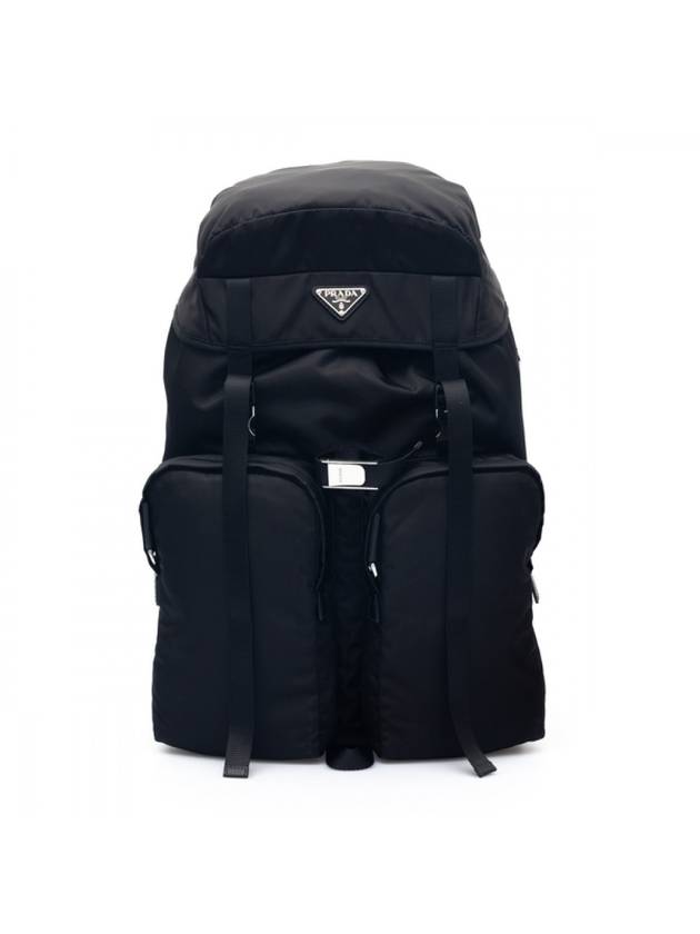 Re-nylon Saffiano Leather Pocket Backpack Black - PRADA - BALAAN 1