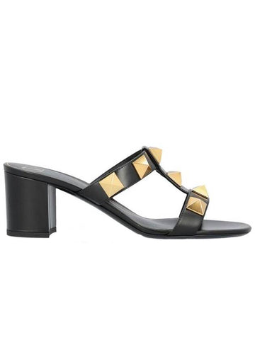 Roman Stud 60 Sandal Heels Black - VALENTINO - BALAAN 1