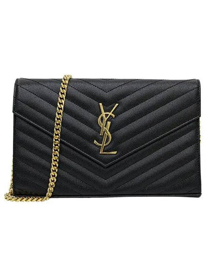 Monogram Matelasse Chain Shoulder Bag Black - SAINT LAURENT - BALAAN 2