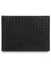 Intrecciato Document Case Clutch Bag Black - BOTTEGA VENETA - BALAAN 2