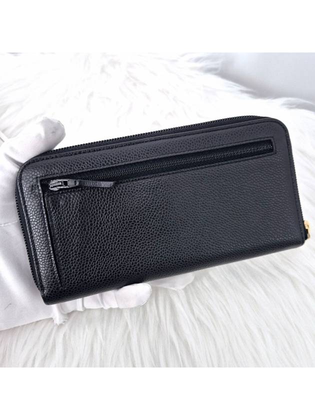 Caviar zipper long wallet black - CHANEL - BALAAN 4