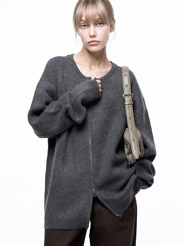 For Woman Women s Soft Two way Knit Cardigan Charcoal W243TP10CH - CHANCE'S NOI - BALAAN 7