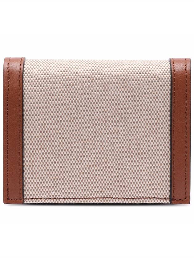 V Logo Signature Half Wallet Natural Brown - VALENTINO - BALAAN 5