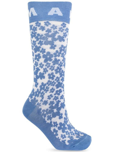 Marni Logo Socks, Women's, Blue - MARNI - BALAAN 1