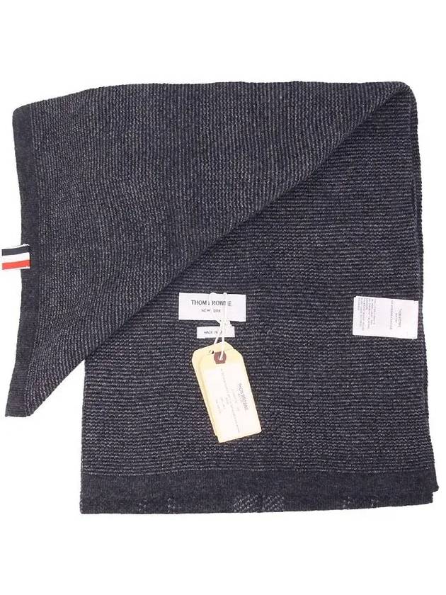 Tartan Check Scarf Dark Grey - THOM BROWNE - BALAAN 5