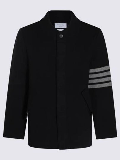 4 Bar Detail Merino Wool Single Coat Navy - THOM BROWNE - BALAAN 2