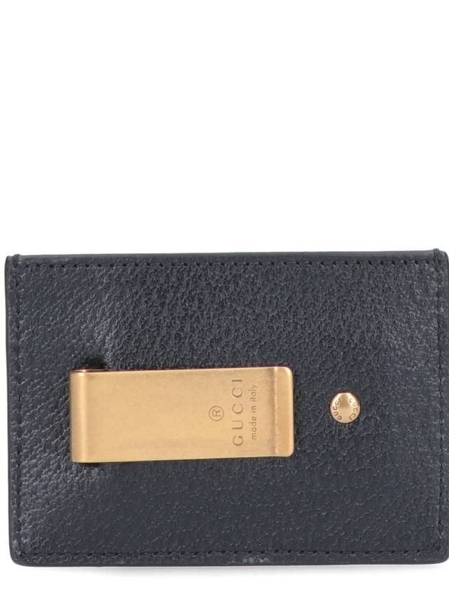 GG Marmont Leather Card Wallet Black - GUCCI - BALAAN 4