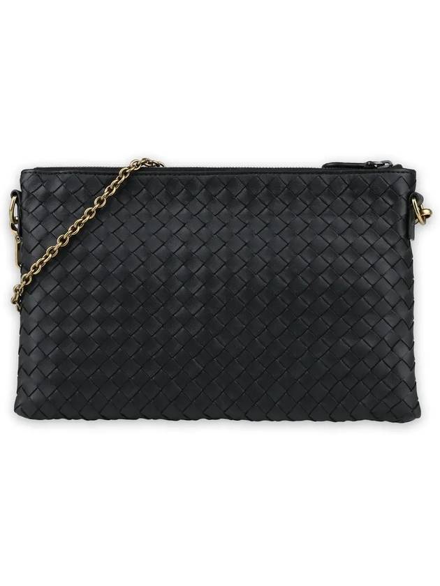 Intrecciato Chain Clutch Bag Black - BOTTEGA VENETA - BALAAN 4