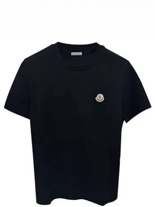 8C00025 829H8 999 Logo Patch Short Sleeve T Shirt Black Men s TLS 271668 - MONCLER - BALAAN 1