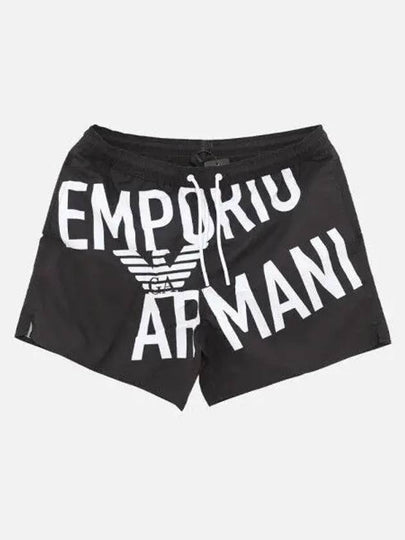 Logo Print Swim Shorts Black - EMPORIO ARMANI - BALAAN 2