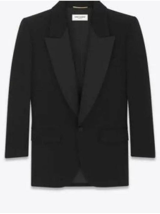 Single Breasted Blazer Jacket Black - SAINT LAURENT - BALAAN 2