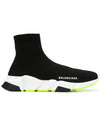 Speed ​​Logo High Top Sneakers Neon Black - BALENCIAGA - BALAAN 3