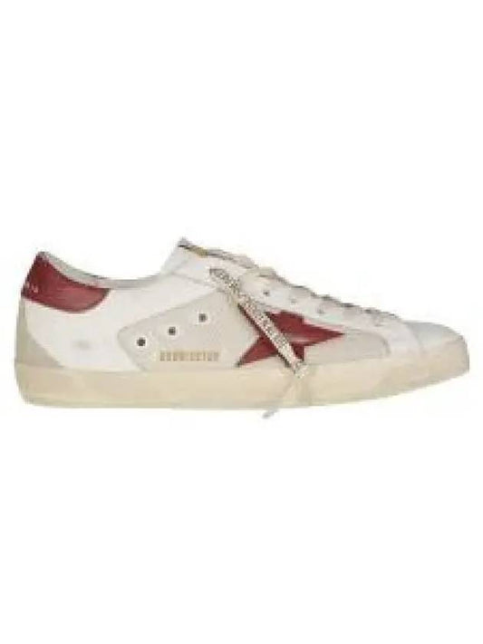 Super Star Lace Up Low Top Sneakers Red Cream White - GOLDEN GOOSE - BALAAN 2