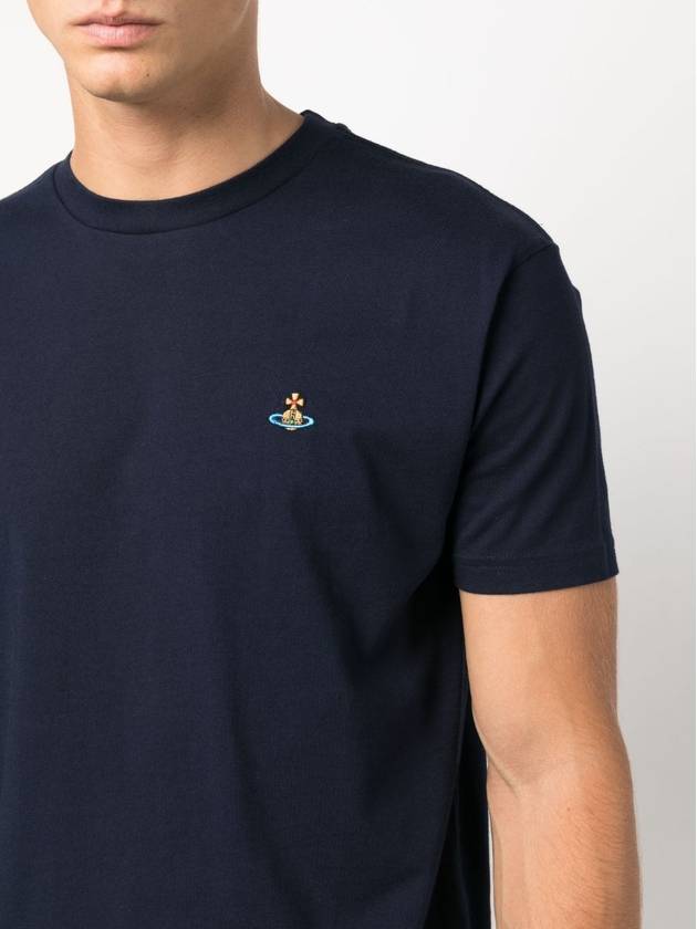 ORB Logo Cotton Short Sleeve T-Shirt Navy - VIVIENNE WESTWOOD - BALAAN 6