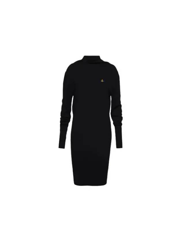 Women's ORB Embroidered Logo Bea Medium Dress Black - VIVIENNE WESTWOOD - BALAAN 2