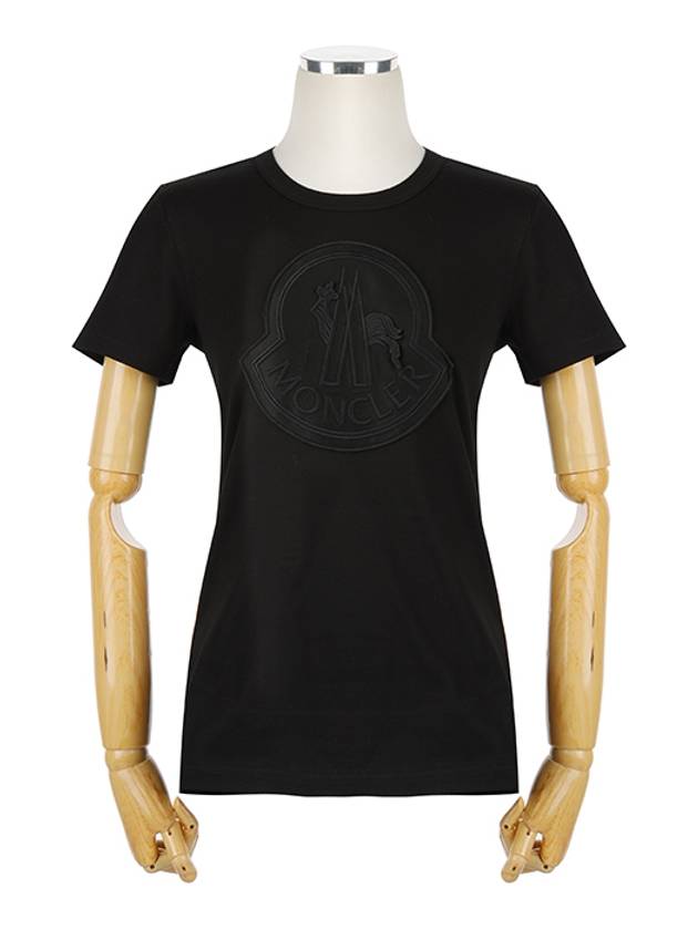 Women's Big Logo Short Sleeve T-Shirt Black - MONCLER - BALAAN 2