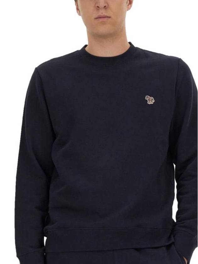 Zebra Patch Organic Cotton Sweatshirt Navy - PAUL SMITH - BALAAN 5